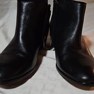 Women's Black Leather Ankle Boots